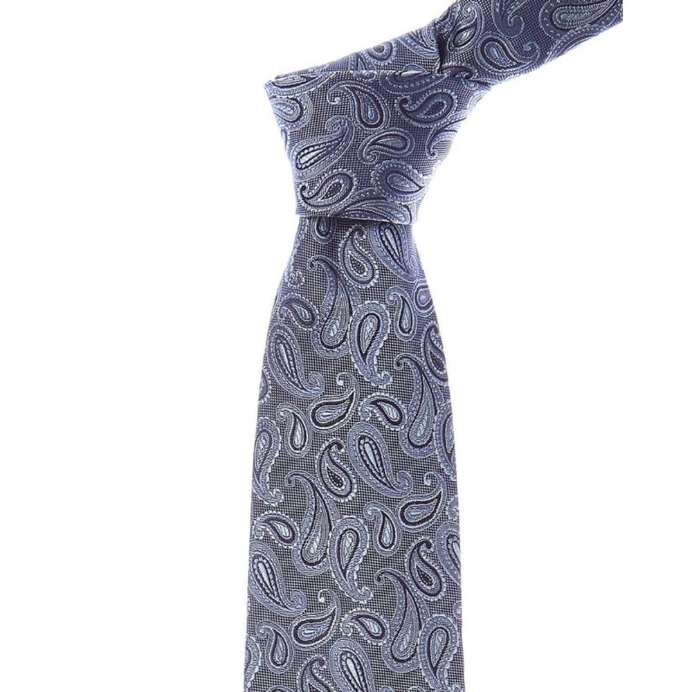 Etro Blue Paisley Silk Tie, Blue